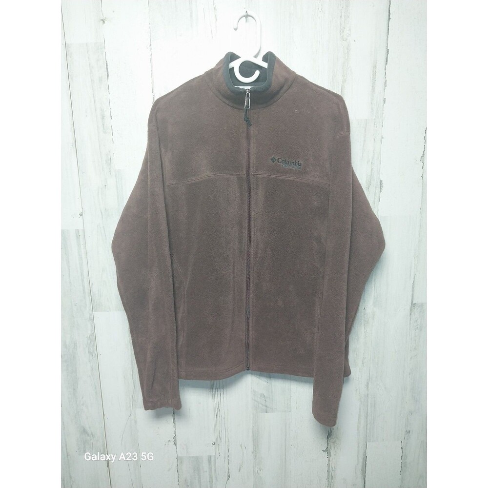 Columbia Men's Large Field Gear Full Zip Fleece Jacket Brown/tobacco